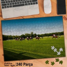 Asilmeydan Asil Hobi At Yarışı - Binicilik - Hayvan - At -Doğa Yapboz -Ayak Destekli Çerçeveli 240 Parça Puzzle