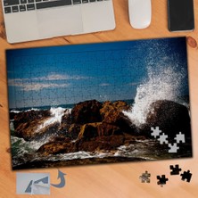 Asilmeydan Kayalıklara Vuran Hırçın Dalgalar 240 Parça Puzzle Yapboz TABLO-899