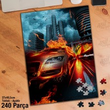 Asilmeydan Asil Hobi Spor Araba - Şehir - Hız - Tutuku - Ateş Yapboz-Ayak Destekli Çerçeveli 240 Parça Puzzle