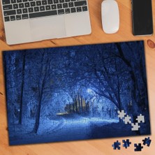 Asilmeydan Karlı Orman Yolu Manzarası 240 Parça Puzzle Yapboz -74749