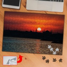 Asilmeydan Kızıl Gökyüzü, Cami Silüeti 240 Parça Puzzle Yapboz TABLO-PF82