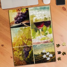 Asilmeydan Kırmızı Şarap ve Üzüm Kolyajı 240 Parça Puzzle YAPBOZ-KS699551