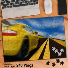 Asilmeydan Asil Hobi Hareketli Spor Araba - Yol Yapboz - Ayak Destekli Çerçeveli 240 Parça Puzzle