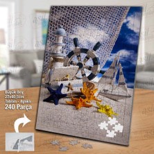 Asilmeydan Asil Hobi Deniz - Kum- Deniz Yıldızı - Fener -Gemi Yapboz - Ayak Destekli Çerçeveli 240 Parça Puzzle