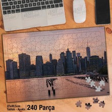Asilmeydan Asil Hobi New York City - Kızıl Gökyüzü - Binalar Yapboz -Ayak Destekli Çerçeveli 240 Parça Puzzle