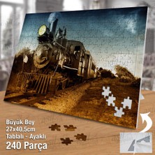 Asilmeydan Asil Hobi Tren Rayları - Lokomotif - Yolculuk Yapboz-Ayak Destekli Çerçeveli 240 Parça Puzzle