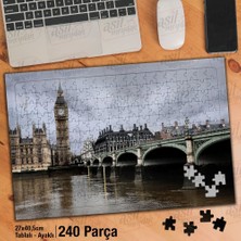 Asilmeydan Asil Hobi Londra Big Ben ile Westminster Köprüsü Yapboz-Ayak Destekli Çerçeveli 240 Parça Puzzle