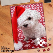 Asilmeydan Asil Hobi Sevimli Köpek - Yılbaşı Kostümü Yapboz - Ayak Destekli Çerçeveli 240 Parça Puzzle