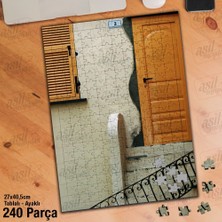 Asilmeydan Asil Hobi Kapı Dekor - Merdiven - Pencere - Ahşap Yapboz-Ayak Destekli Çerçeveli 240 Parça Puzzle