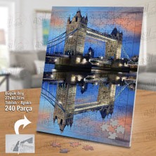 Asilmeydan Asil Hobi Londra, Ingiltere - Köprü - Yansıma -Deniz Yapboz-Ayak Destekli Çerçeveli 240 Parça Puzzle