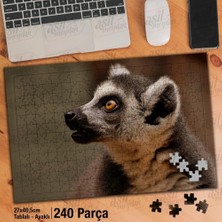 Asilmeydan Asil Hobi Madagaskar - Maymun - Afrika - Hayvan Yapboz -Ayak Destekli Çerçeveli 240 Parça Puzzle