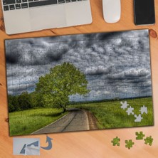 Asilmeydan Yol Kenarında Yeşil Yapraklı Ağaç 240 Parça Puzzle Yapboz TABLO-336