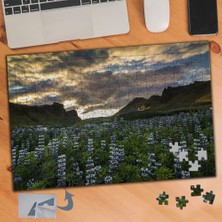 Asilmeydan Kır Çiçekleri Bulutlu Gökyüzü 240 Parça Puzzle Yapboz TABLO-317