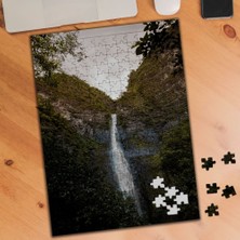 Asilmeydan Ormanda Şelale Manzarası 240 Parça Puzzle Yapboz TABLO-429914