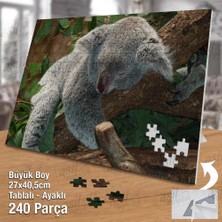 Asilmeydan Asil Hobi Ağaçta Uyuyan Koala - Yapraklar - Hayvan Yapboz -Ayak Destekli Çerçeveli 240 Parça Puzzle