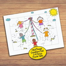 Asilmeydan Parkta Oynayan Arkadaşlar Çocuklara Özel Puzzle Yapboz TABLO-245PZ