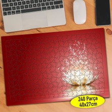 Asilmeydan Kırmızı Zemin Lotus Çiçeği 240 Parça Puzzle Yapboz TABLO-5781752