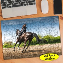 Asilmeydan Siyah Dört Nala Asil At 240 Parça Puzzle YAPBOZ-100691563