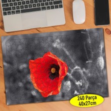 Asilmeydan Kırmızı Gelincik Çiçekleri 240 Parça Puzzle YAPBOZ-87773506