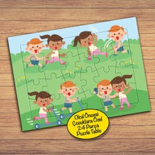 Asilmeydan Oyunda Minik Çocuklar 24 Parça Çocuklara Özel Yapboz TABLO-6186