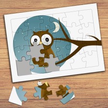 Asilmeydan Dalda Sevimli Baykuş Çocuklara Özel Puzzle Yapboz TABLO-75968