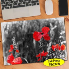 Asilmeydan Kırmızı Gelincik Çiçeği 240 Parça Puzzle YAPBOZ-53140467