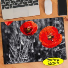 Asilmeydan Kırmızı Gelincik Çiçeği 240 Parça Puzzle YAPBOZ-87770609