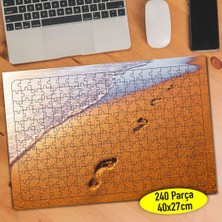 Asilmeydan Sahilde Kumsalda Ayak Izleri 240 Parça Puzzle YAPBOZ-96284405