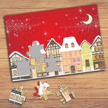 Asilmeydan Ay Yıldızlı Şehir Evleri Çocuklara Özel Puzzle Yapboz TABLO-17812