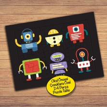 Asilmeydan Sevimli Robotlar Kolyajı Çocuklara Özel Puzzle Yapboz TABLO-258PZ