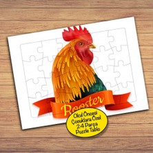 Asilmeydan Rooster -Sevimli Horoz 24 Parça Çocuklara Özel Yapboz TABLO-14464