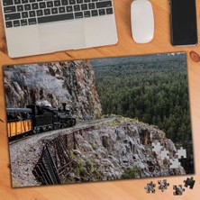 Asilmeydan Dağ Kenarında Tren Yolu 240 Parça Puzzle Yapboz TABLO-434403