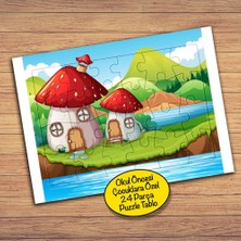 Asilmeydan Dere Kenarı Ev Manzarası 24 Parça Çocuklara Özel Yapboz TABLO-19716