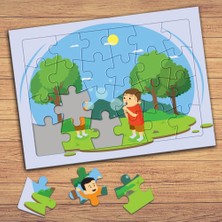 Asilmeydan Ormanda Neşeli Arkadaşlar Çocuklara Özel Puzzle Yapboz TABLO-160167