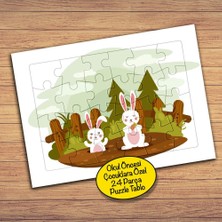 Asilmeydan Ormanda Tavşan Kardeşler Çocuklara Özel Puzzle Yapboz TABLO-PZ106