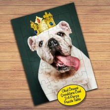 Asilmeydan Kral Taçlı Sevimli Köpek Çocuklara Özel Puzzle Yapboz TABLO-89066