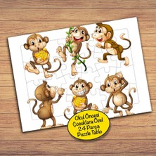 Asilmeydan Muzlar ve Sevimli Maymun 24 Parça Çocuklara Özel Yapboz TABLO-2930