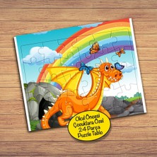 Asilmeydan Sevimli Turuncu Ejderha 24 Parça Çocuklara Özel Yapboz TABLO-479