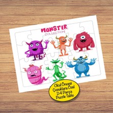 Asilmeydan Selam Veren Canavarlar 24 Parça Çocuklara Özel Yapboz TABLO-7749