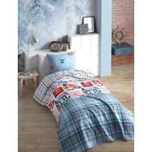 Cotton Box Cruise Mavi Tek Kişilik Yastık Kılıfı ve Pike