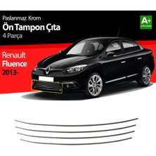 Oto Krom Details Renault Fluence Krom Ön Tampon Çıtası 4 Parça 2013 Üzeri Makyajlı