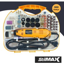 Stilmax Germany Style 300 Parça 450 Watt 60.000 Rpm 6 Kademe Devirli Hobi Gravür Zımpara Çantalı Set