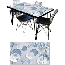 Sticker Art Masa Kaplama Folyosu Mobilya Masa Kaplama Folyoları 3D Yuvarlak Çiçek