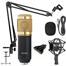 Zerx BM800 Profesyonel Stüdyo Youtuber Kayıt Mikrofonu + Stand + Ses Kartı