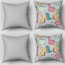 instababyrooms Çift Taraflı Dekoratif 43CM x 43CM Bebek Çocuk Odası 4 Lü Kırlent Kılıfı Model 1338