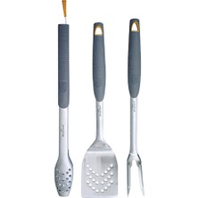 Shopmekan 3 Parça Mangal Seti Maşa Çatal Spatula