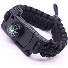 Paracord Survival Bileklik Bıçak Pusula Ateş Başlatıcı Magnezyum ve Ikaz Düdüğü