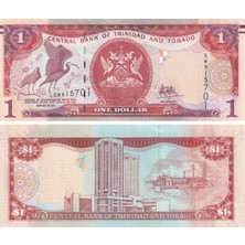 Benim Koleksiyonum Trinidad ve Tobago, 1 Dolar (2006) P#46 Çil Eski Kağıt Para