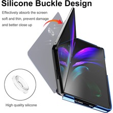 Eabhulie Samsung Galaxy Z Fold 2 5G İçin Pu Deri Standlı Kapaklı Kılıf Mavi (Yurt Dışından)