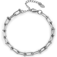 DAVİD BLACK Marina Tasarım Silver Renk Çelik Kadın Bileklik